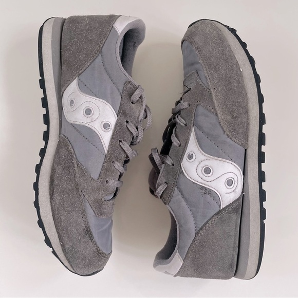 Saucony Youth Boys Grey Gray White Original Jazz Sneakers Big Kid Size 5 EU37 - Picture 3 of 8